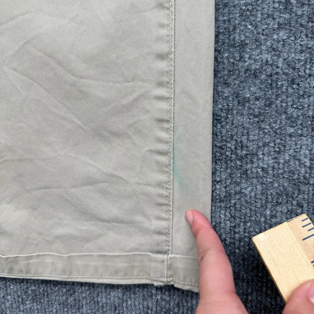 Grown‎ & Sewn Pants Mens 35 x 33 Beige Button Fly Chino Cotton